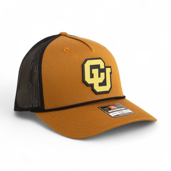Colorado Buffaloes CU Gold 3D Snapback Trucker Rope Hat- Carmel/ Black - Picture 1 of 3